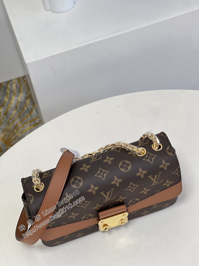 LV專櫃2023新款Marceau鏈條包老花女包 M46126棕 路易威登Pochette Métis手袋 dn1179